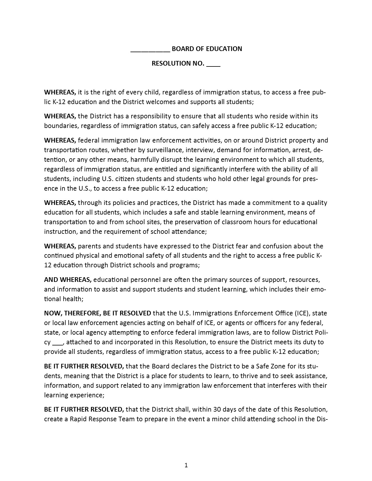 Sample Resolution – NEA Hispanic Caucus